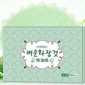 100pcs Face Oil Blotting Paper Green Matting Face Wipes Facial Cleanser Oil Control Shrink Pore Face Cleaning Tool